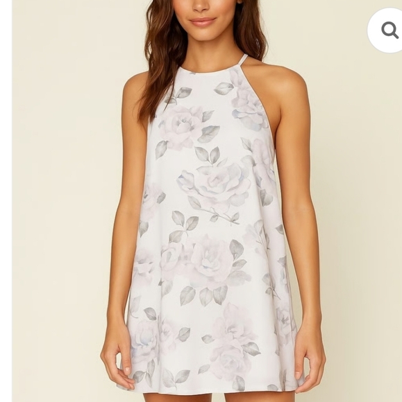 Show Me Your MuMu Dresses & Skirts - Show Me Your MuMu Gomez Mini Floral Halter Dress - Cream and Light Purple Small
